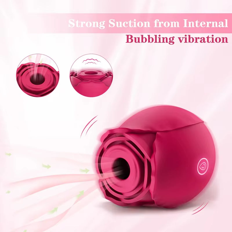 Powerful Sucking Rose Vibrator Toy for Women 