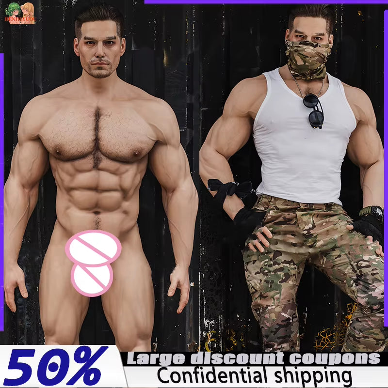 Sex Doll 180CM Male Real Penis Anal Female Masturbation Airplane Cup Full Size Muscle Male Adult Products