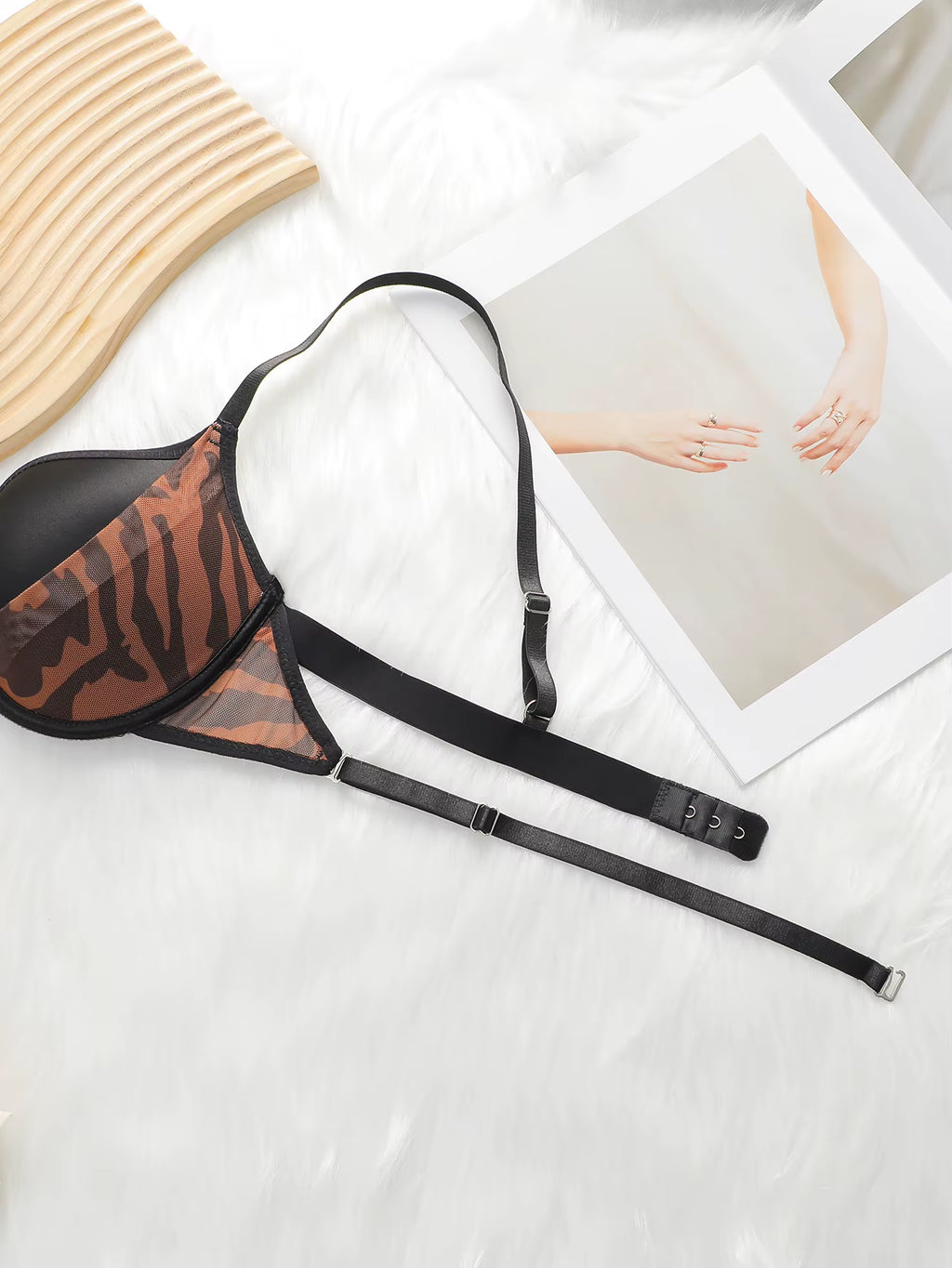 Leopard Mesh Hollow Underwear Set