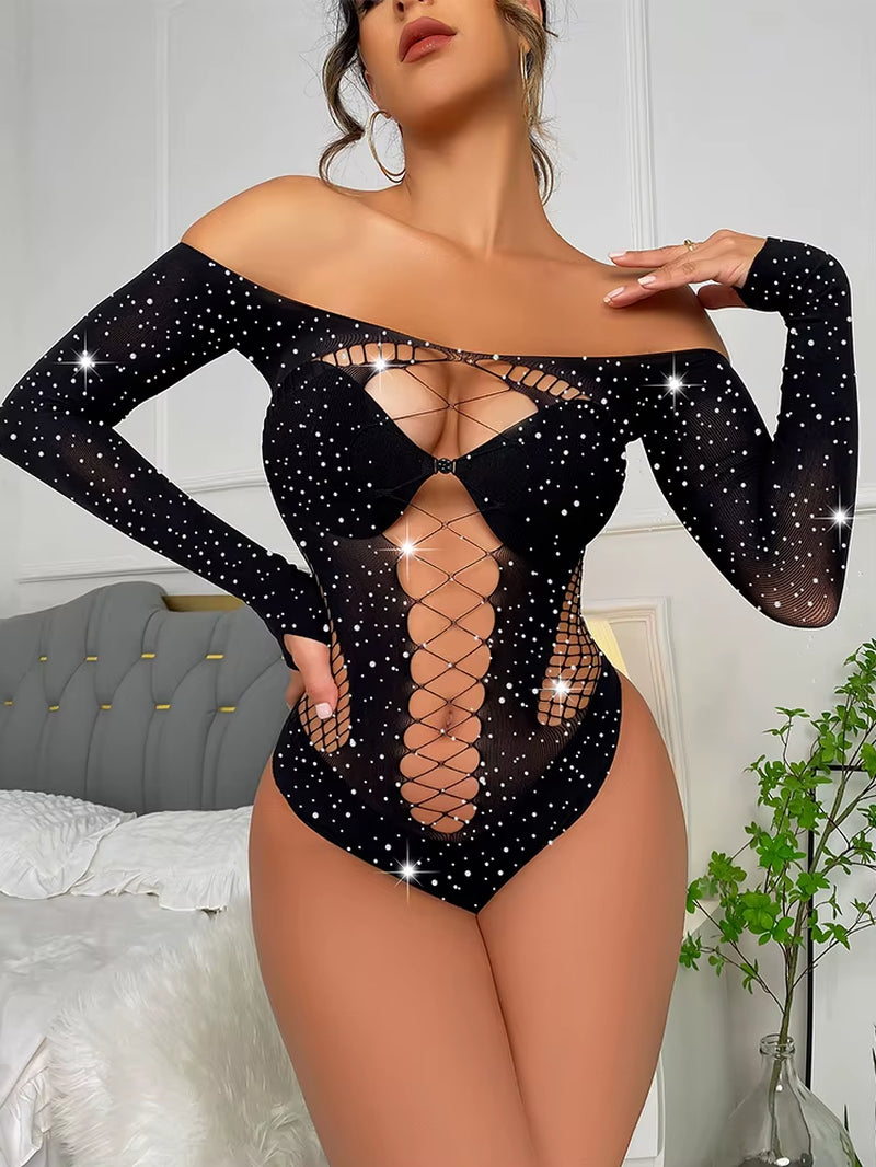 Fishnet Rhinestone Dress 