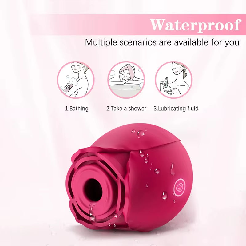 Powerful Sucking Rose Vibrator Toy for Women 