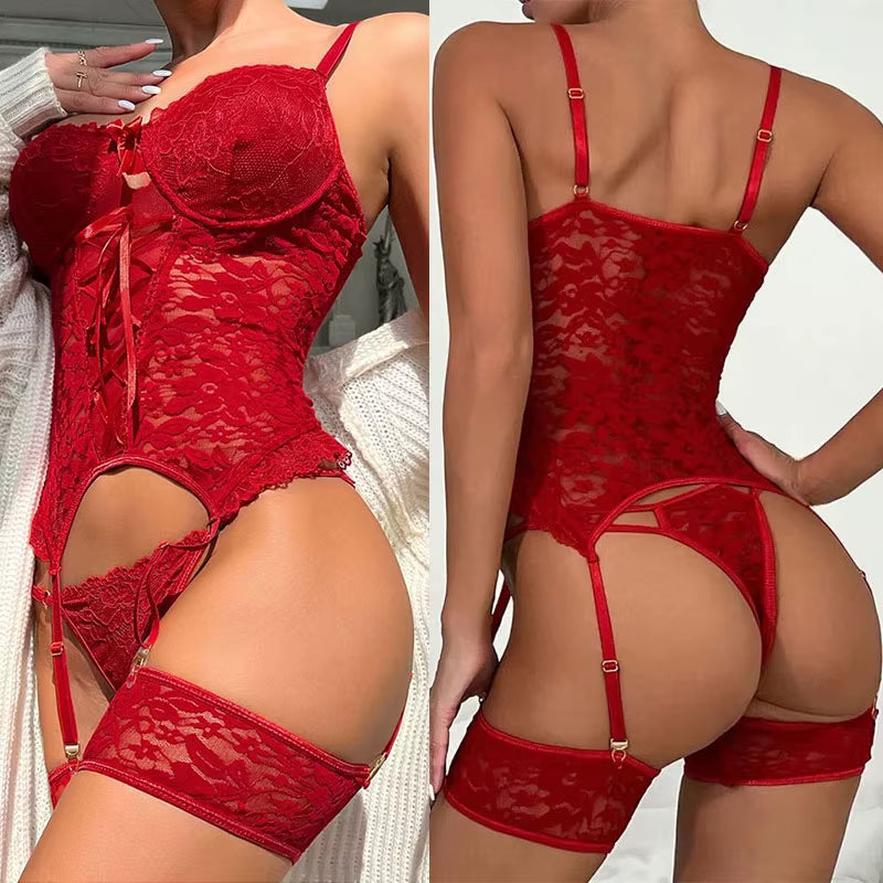 3-pieces Sexy Sheer set