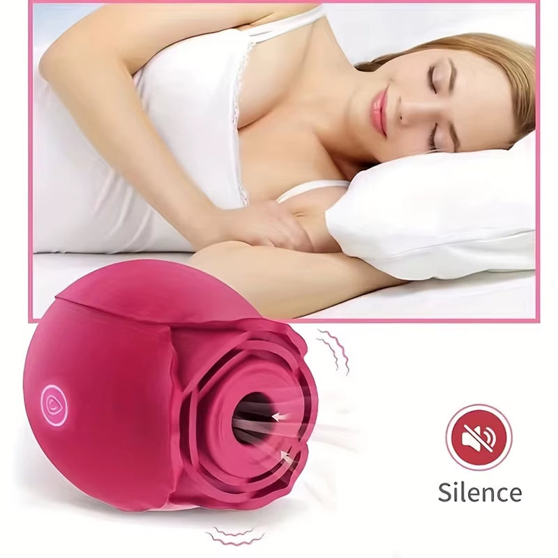Powerful Sucking Rose Vibrator Toy for Women 